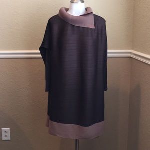 NWT Pleated Brown Dress